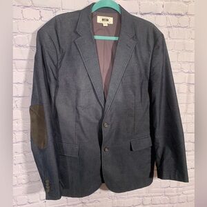 Joseph Abboud Mens Corduroy Suit Jacket Blue Sz XL Elbow Patches Preppy Business
